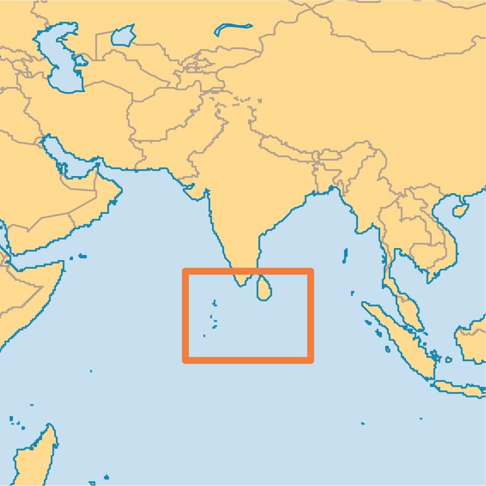 மாலத்தீவு தீவு இடம் உலக வரைபடம்