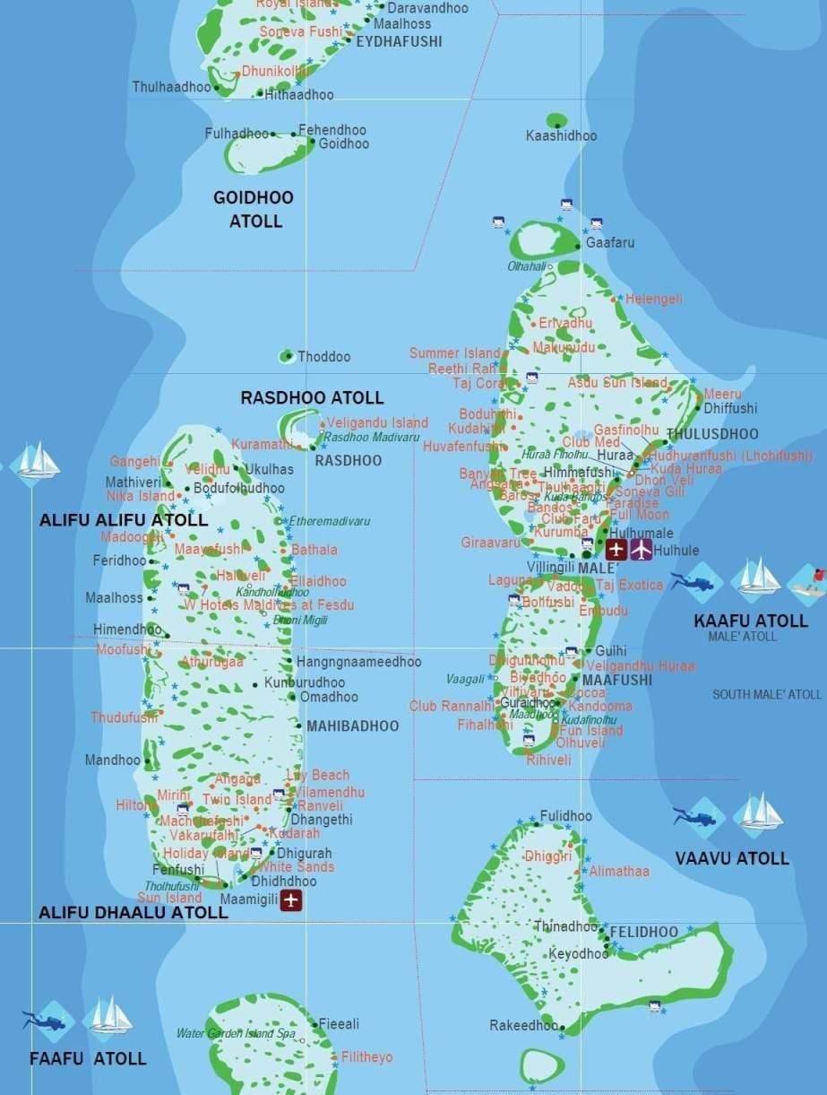 மாலத்தீவு வரைபடத்தை மூலதன
