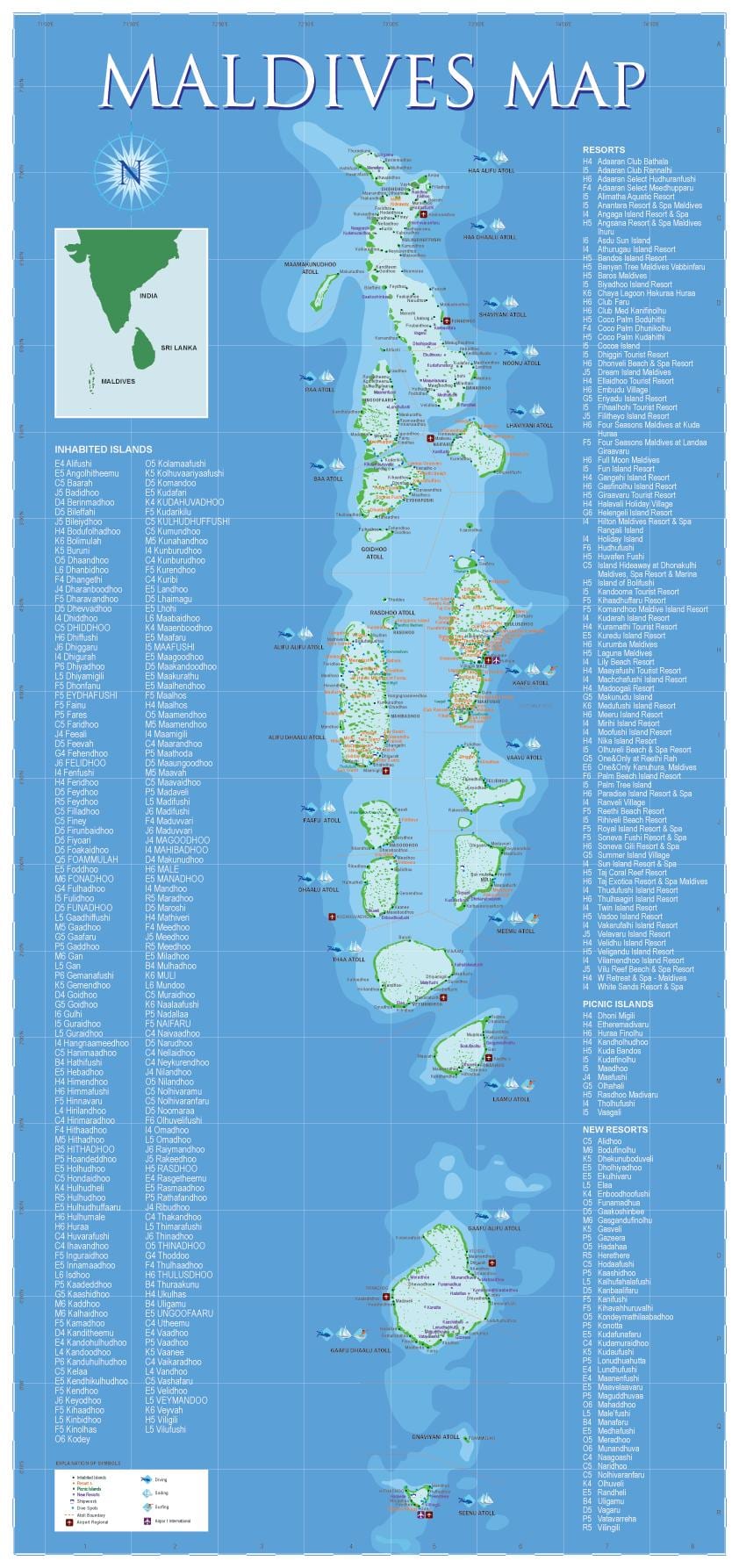மாலத்தீவு புவியியல் வரைபடம்