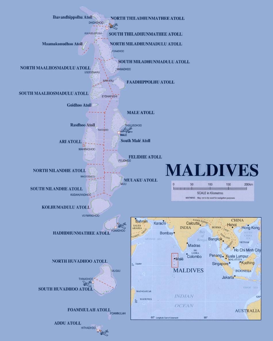 காட்டும் வரைபடம் மாலத்தீவு